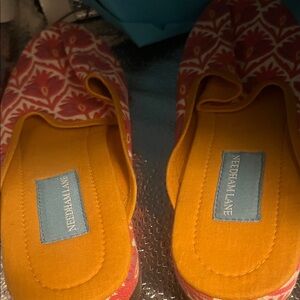 Women's Red and Orange Slippers
